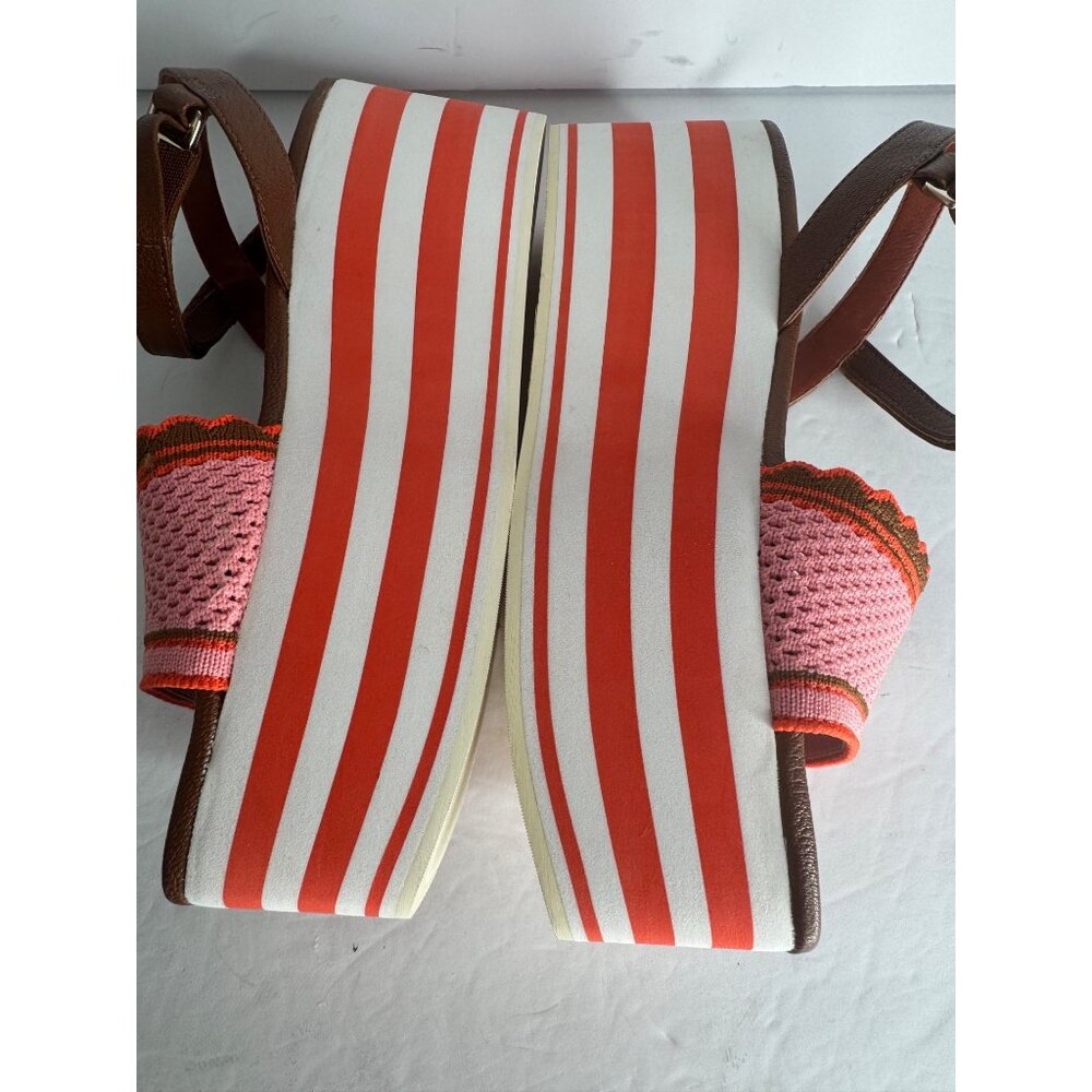 NIB Kate Spade Highrise Spade Wedges Sandals Platforms Leather Pink Size 6.5 - Picture 6 of 8